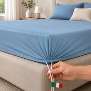 Romesila, Lenzuolo Piazza e Mezza Lenzuolo Sotto con Angolo da 27 cm, blu