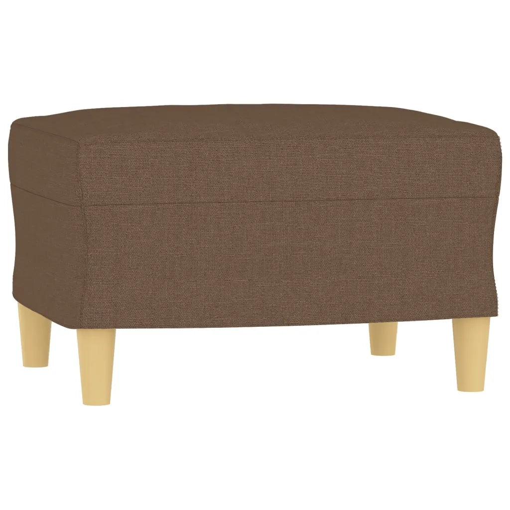 Set di Divani 3 pz con Cuscini Marrone in Tessuto