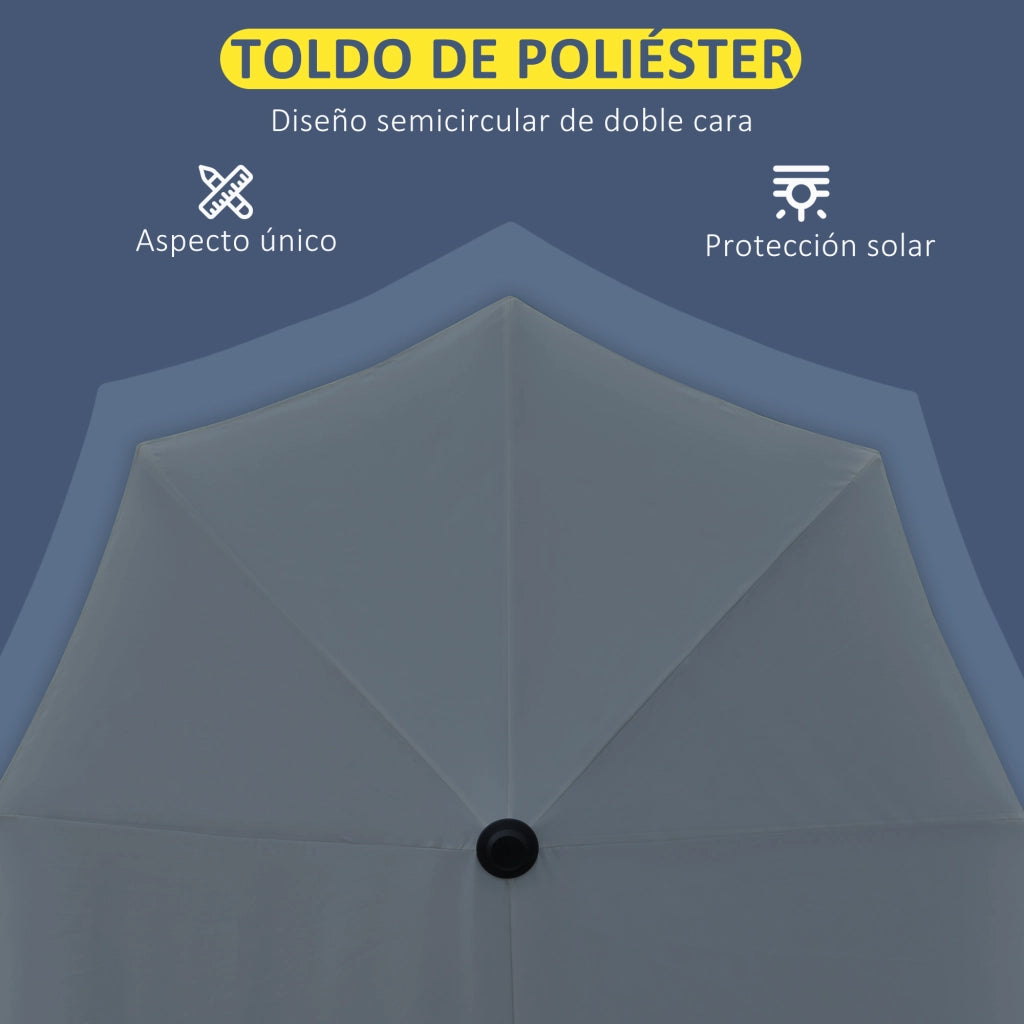 Ombrellone da Giardino 200x190x240 cm con Base a Croce ¨C Zephmum ¨C Grigio Acciaio