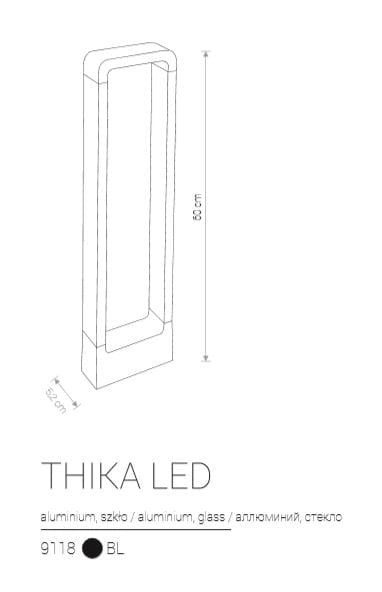 Paletto da giardino LED Nowodvorski Thika nero IP54 60cm