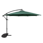 Ombrellone Decentrato 3m Verde Banana con Base 2 Pesi 28kg