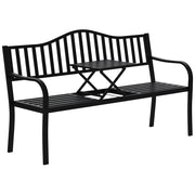 Panchina da giardino 2 posti con tavolo estraibile ¨C Minimal ¨C 150x58.5x90 cm nero