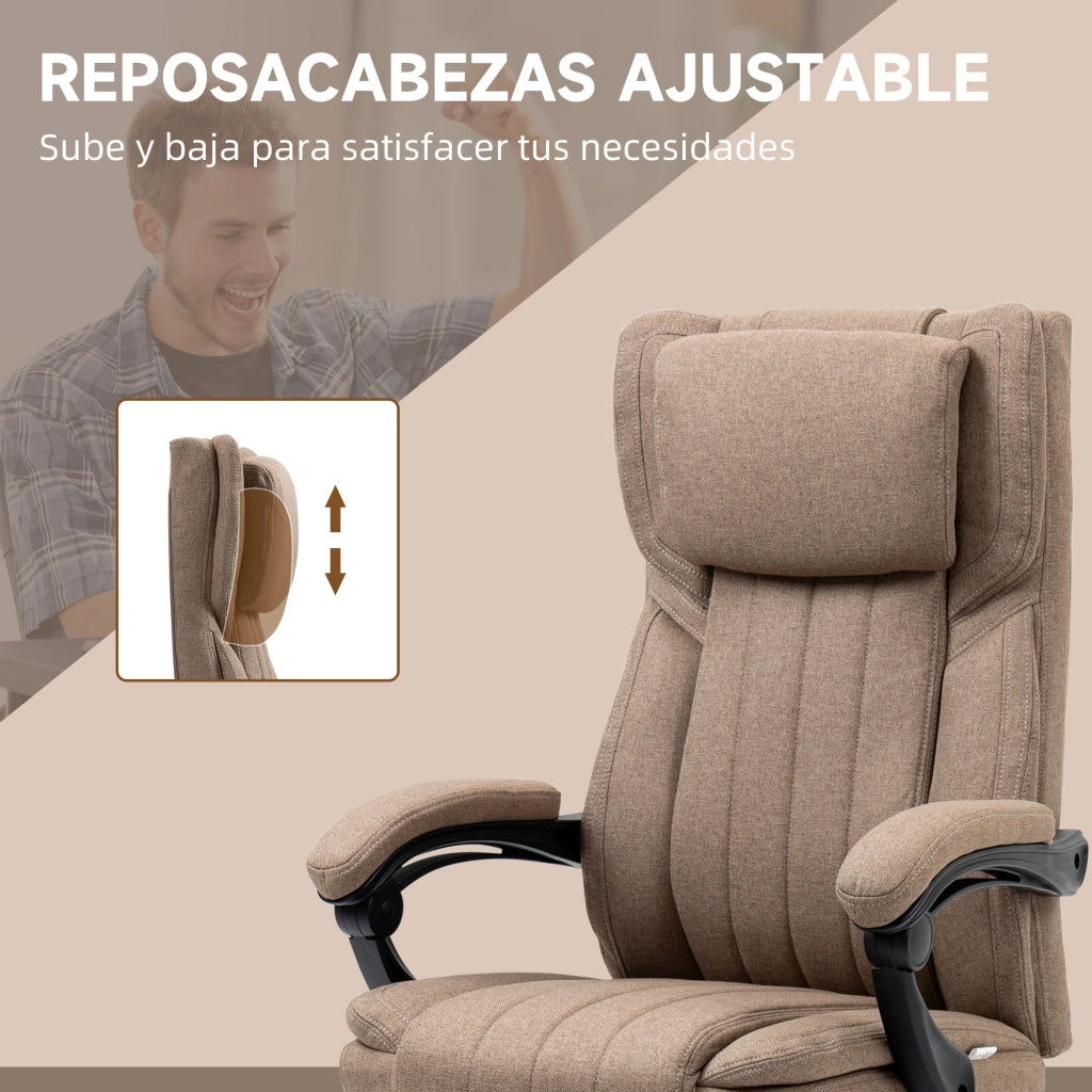 Sedia da Ufficio Massaggiante Reclinabile e Girevole ¨C Zephmum ¨C Marrone 65x61x108-118 cm