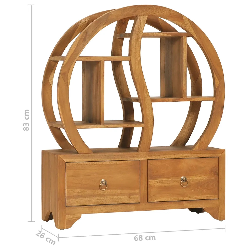 Armadietto con Mensola Yin Yang 68x26x83 cm in Legno di Teak 320773