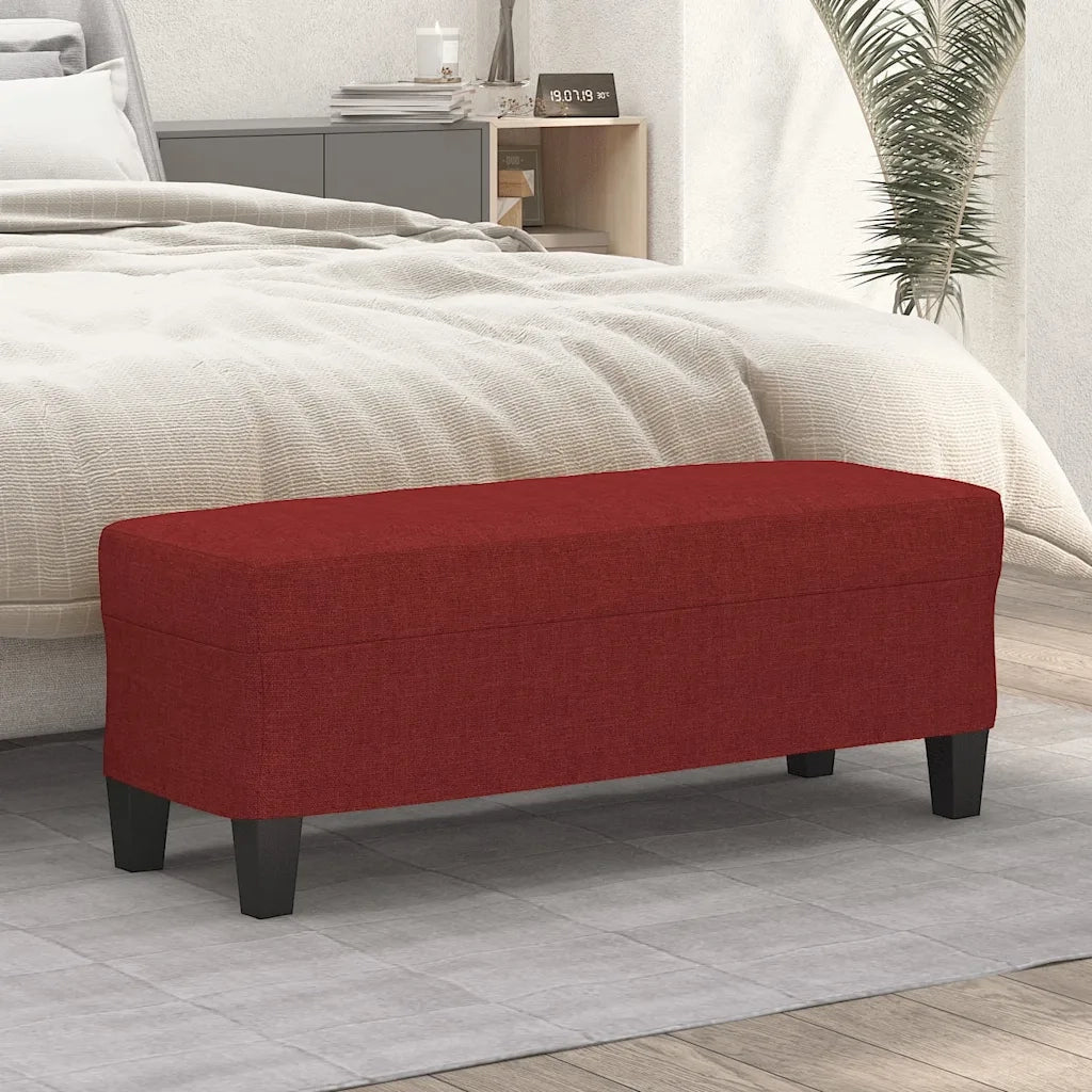 Panca Rosso Vino 100x35x41 cm in Tessuto 349457