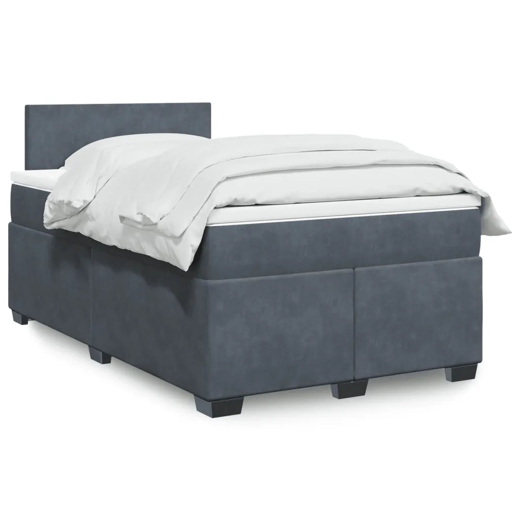 Giroletto a Molle con Materasso Grigio Scuro 120x200 cm Velluto 3288577