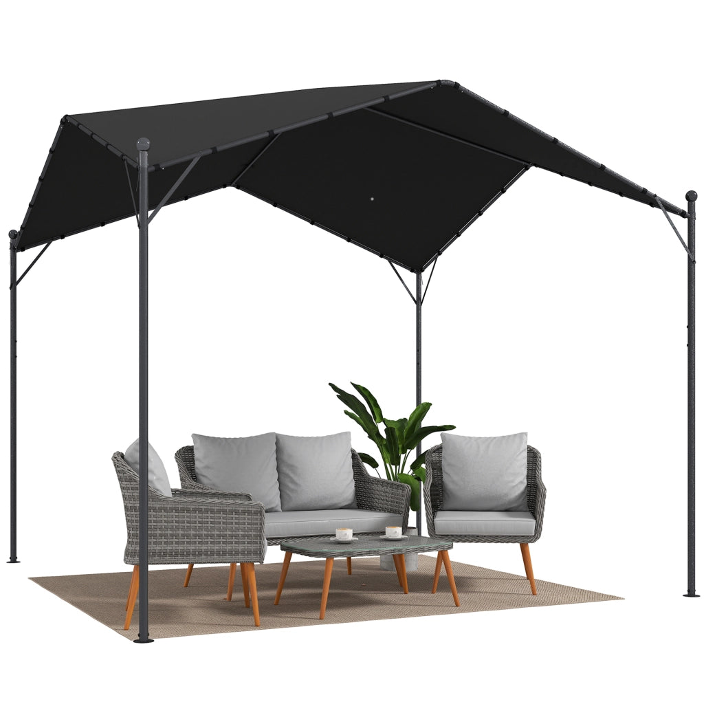 Pergola da giardino 3x3m con tetto a capanna ¨C zephmum ¨C grigio antracite in alluminio