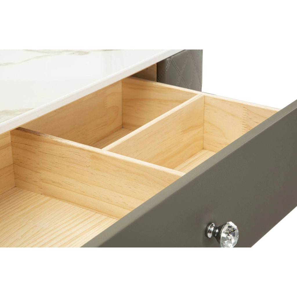Consolle Trucco VKH23, Grigio, Legno, 120x40x75 cm