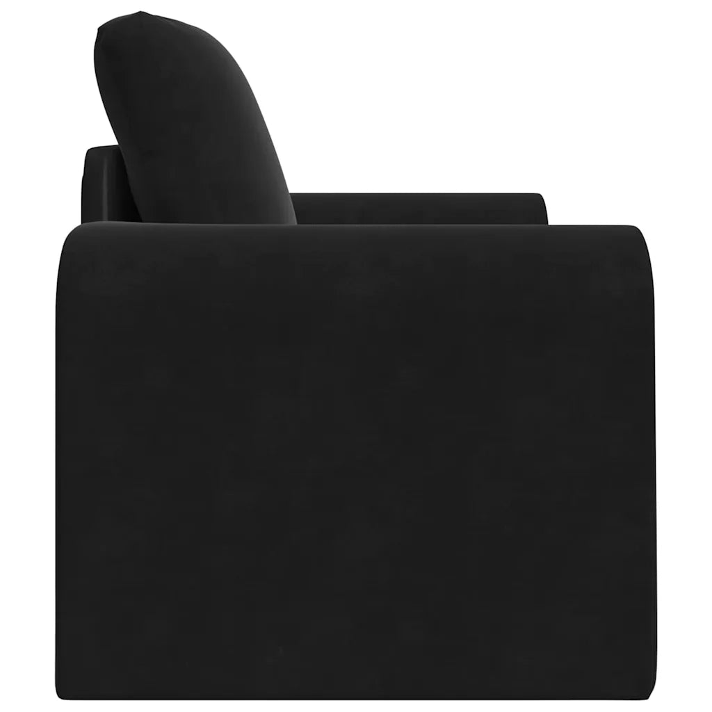 Divano letto | Sof¨¤ letto | Letto singolo Nero 98 x 71 x 83 cm Velluto