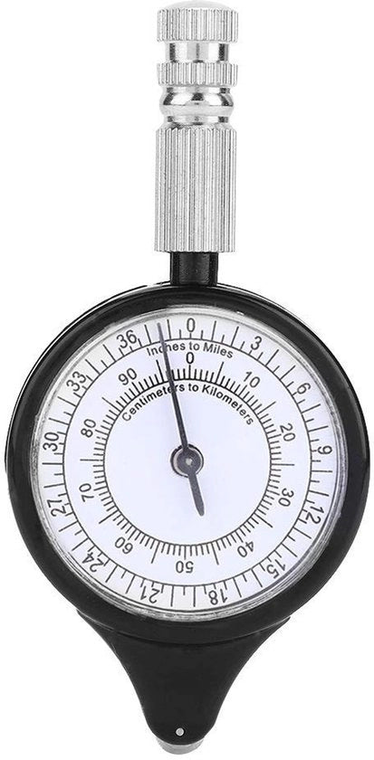 Calcolatore di Distanze Robusto - Mini Apparecchio di Cartografia - Ruota Metallica Esterna - Portatile - Resistenente ai Sforzi - Portata di Misura 5 Carte - Cartometro