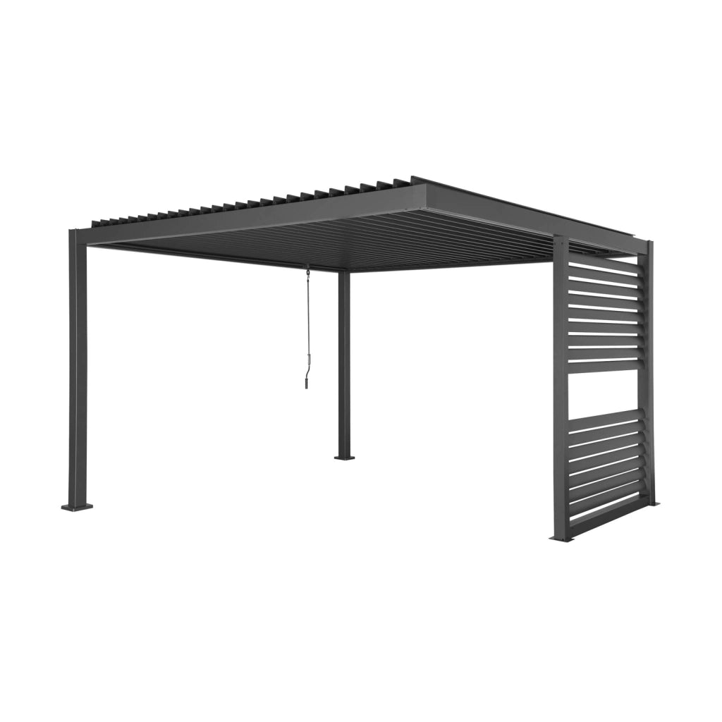 Pergola bioclimatica 3,5x3,5m in alluminio con lamelle orientabili +