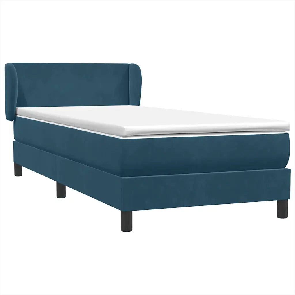 Giroletto a Molle con Materasso Blu Scuro 80x220 cm Velluto 3317383