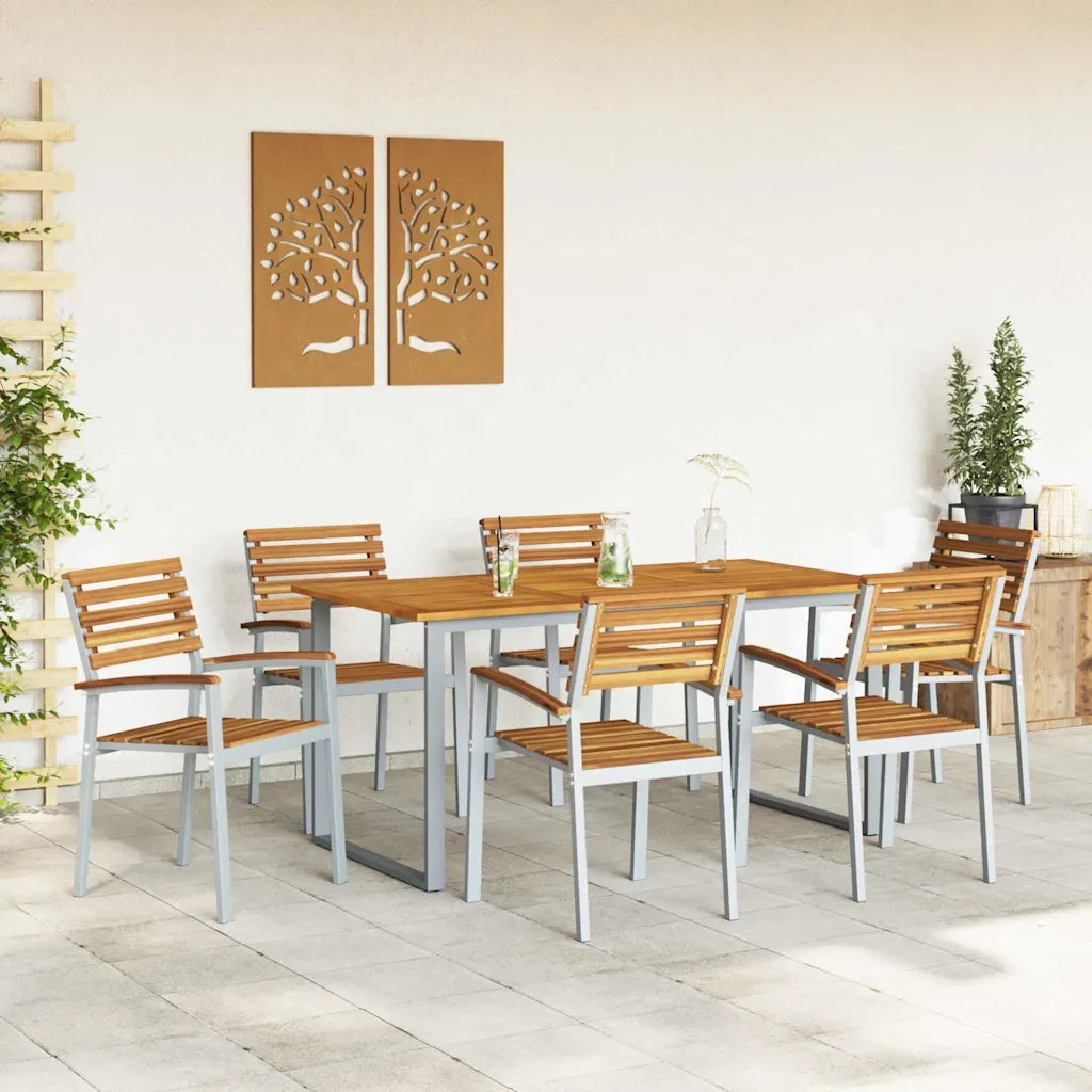 Set da Pranzo per Giardino 7 pcs Grigio 3284346