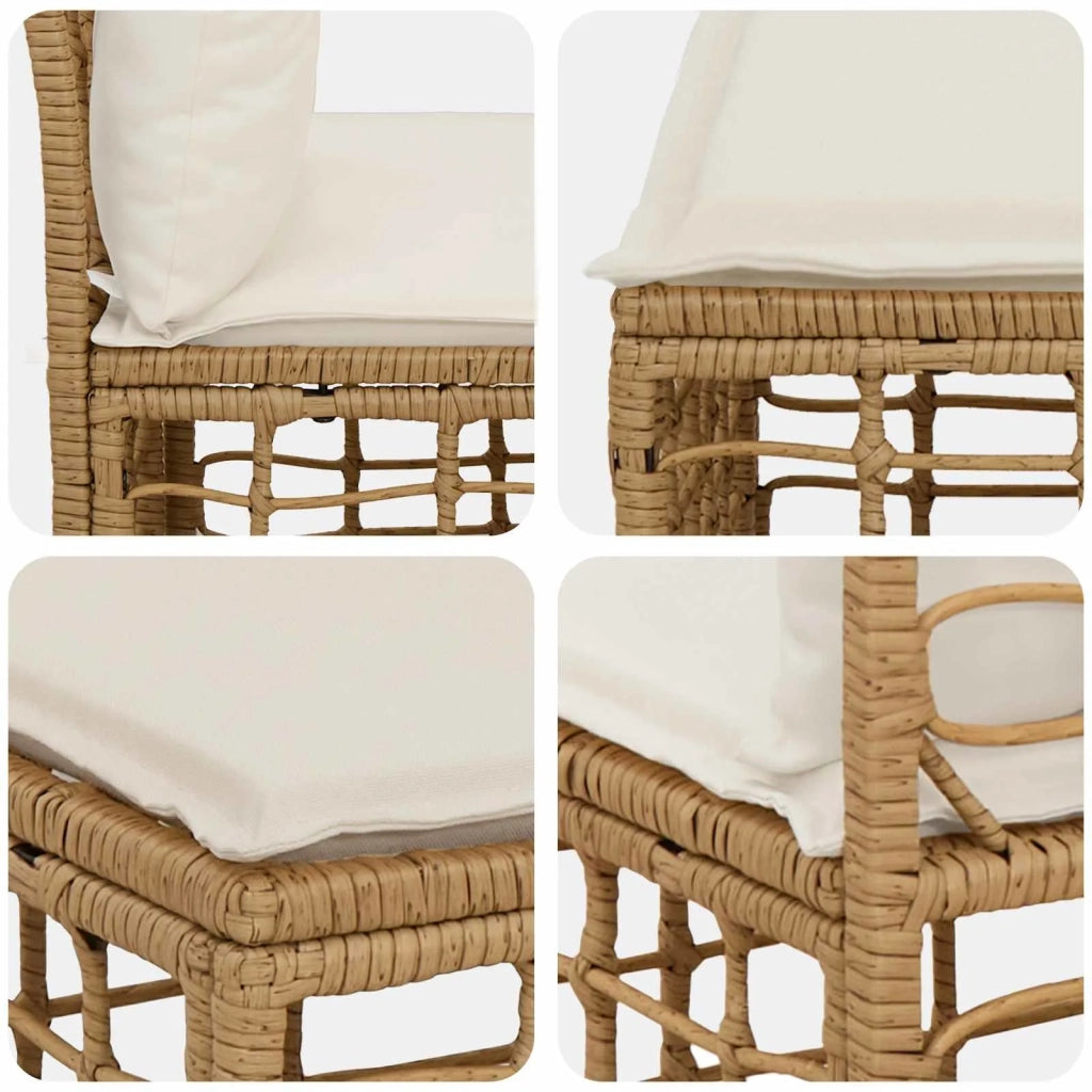 Modulo Divano da Esterno Senza Braccioli Naturale polyrattan 42026732