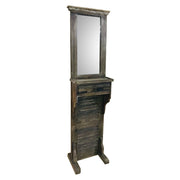 Mobile da ingresso con specchio in legno marrone 45x20x184h