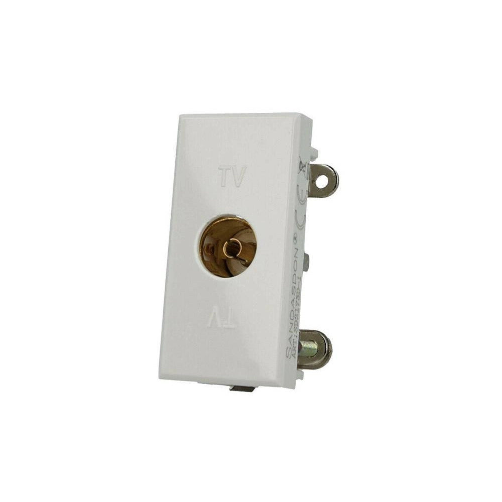 Trade Shop - Presa Tv Femmina Bianco Connettore Compatibile Bticino Axolute -