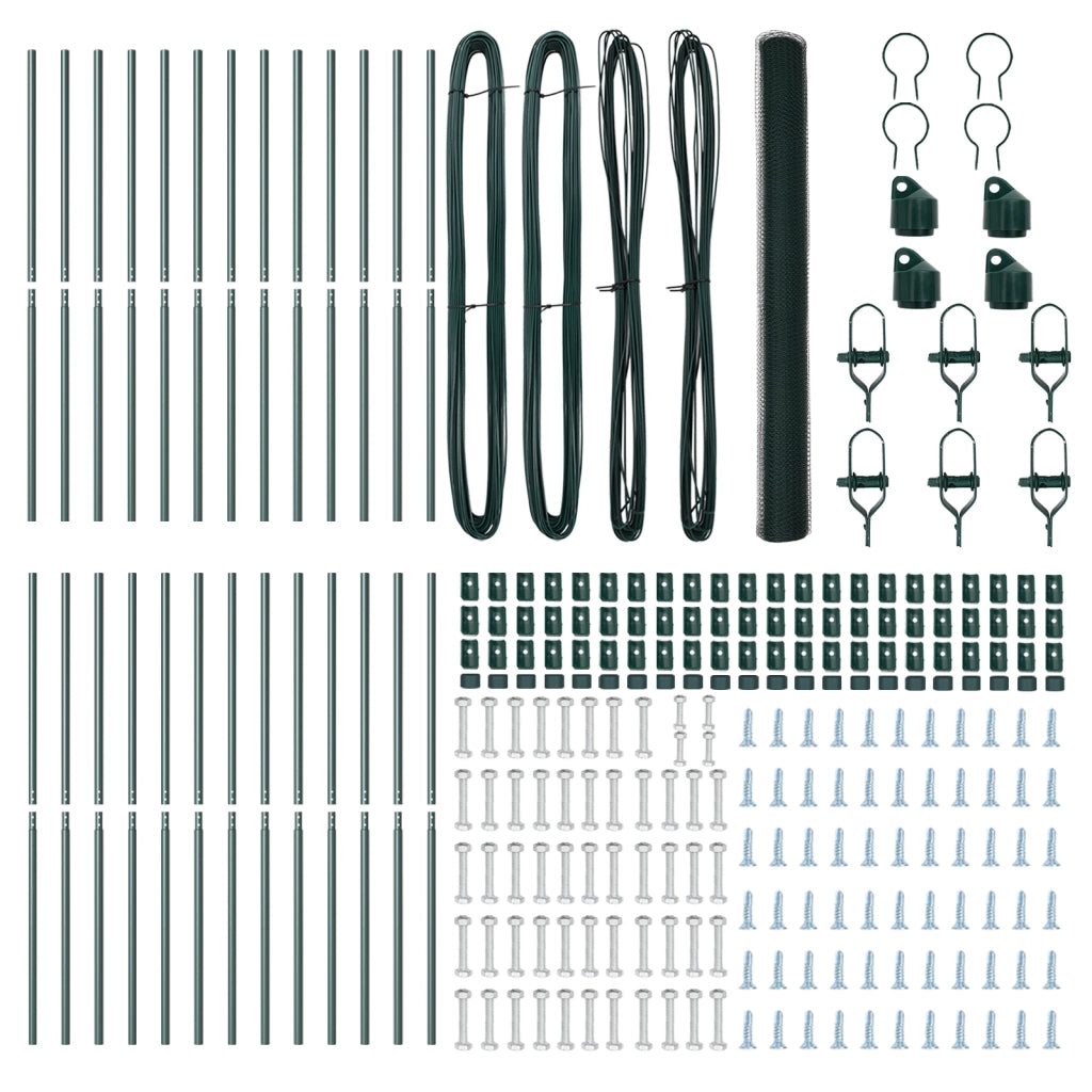 Recinzione esagonale  verde 1.5x50 m in acciaio