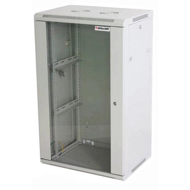 Armadio Rack 19'' a muro 20 unità sezione unica prof. 450mm Grigio