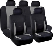 Autostoelhoezen universali - compatibili con airbag - set completo - nero e grigio - tessuto piano