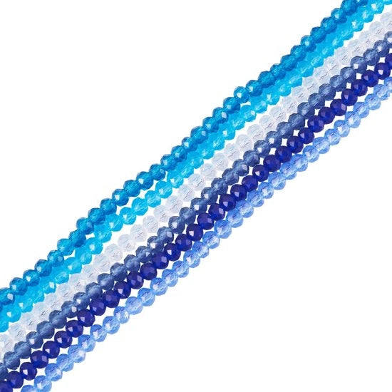 Facette glas 4mm rotondi 6 fili luce 105-110 per filo 6 colori leggero e liscio