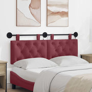 Testiera sospesa Con luce LED Rosso Vino Tessuto