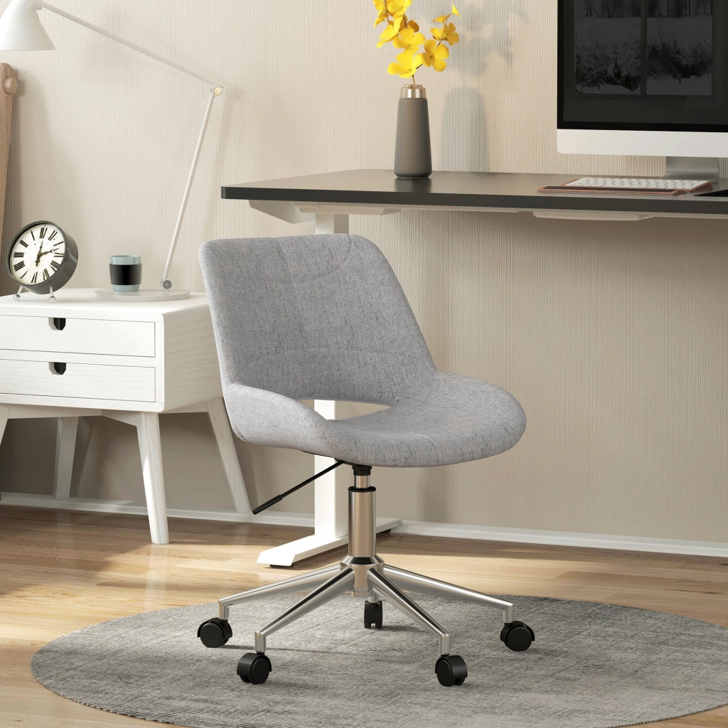 Sedia da Ufficio Girevole ¨C Zephmum ¨C Grigio Chiaro Metallico 49x56.5x73-82.5 cm