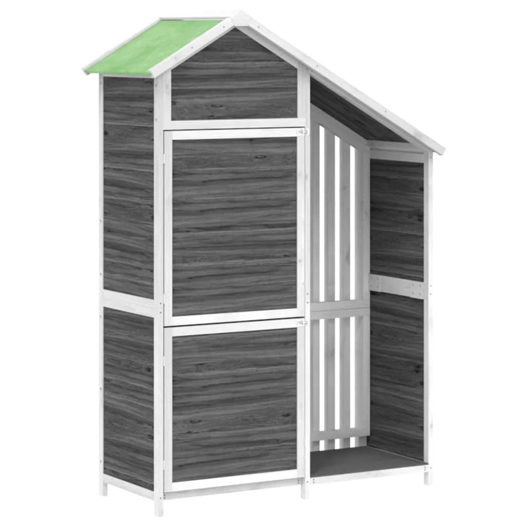Casetta da giardino ripostiglio capanno per attrezzi robusto ripostiglio per utensili 120 x 53,5 x 170 cm legno massello di pino grigio 02_0022414
