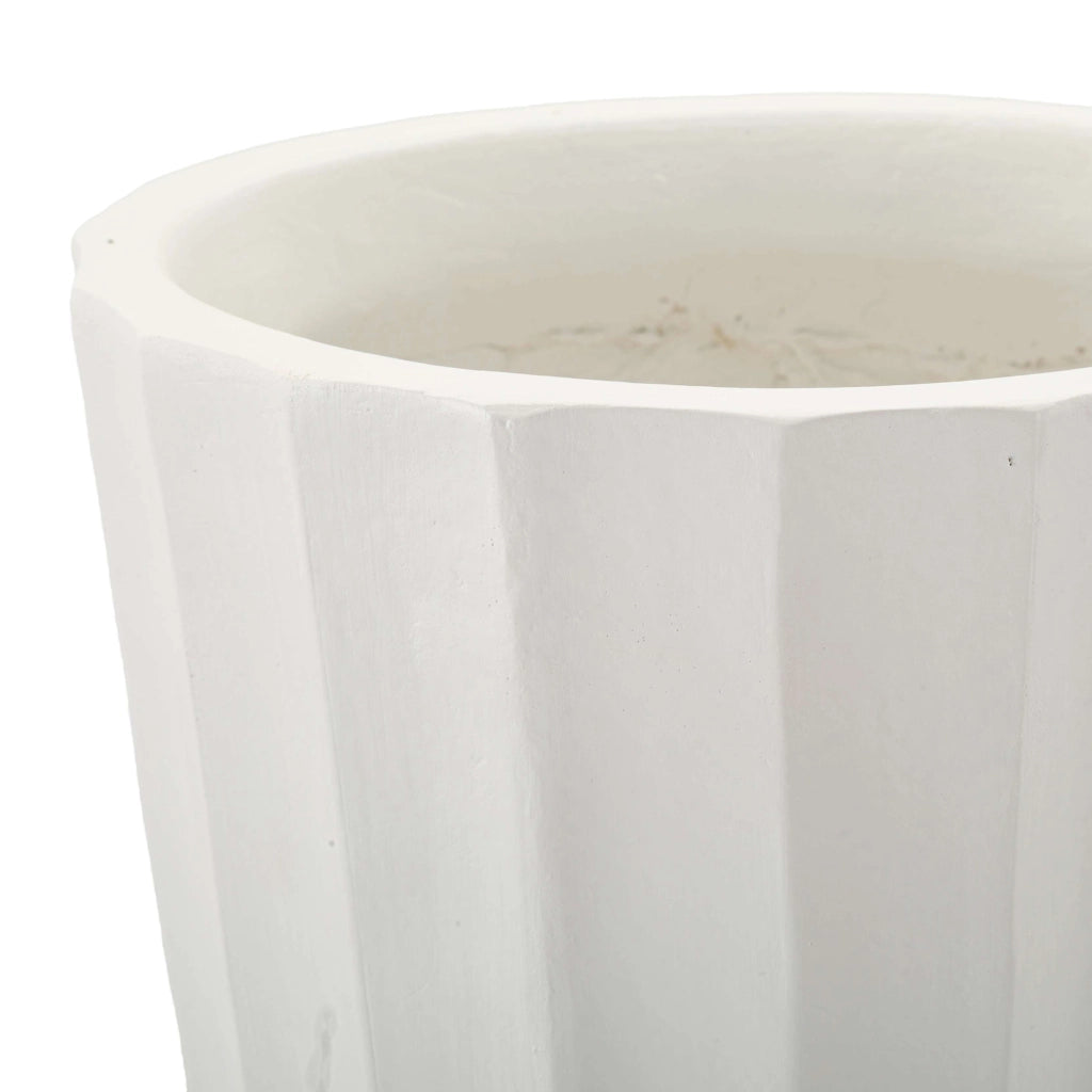 Daranita, Vaso Lavorazione Scanalata, Bianco