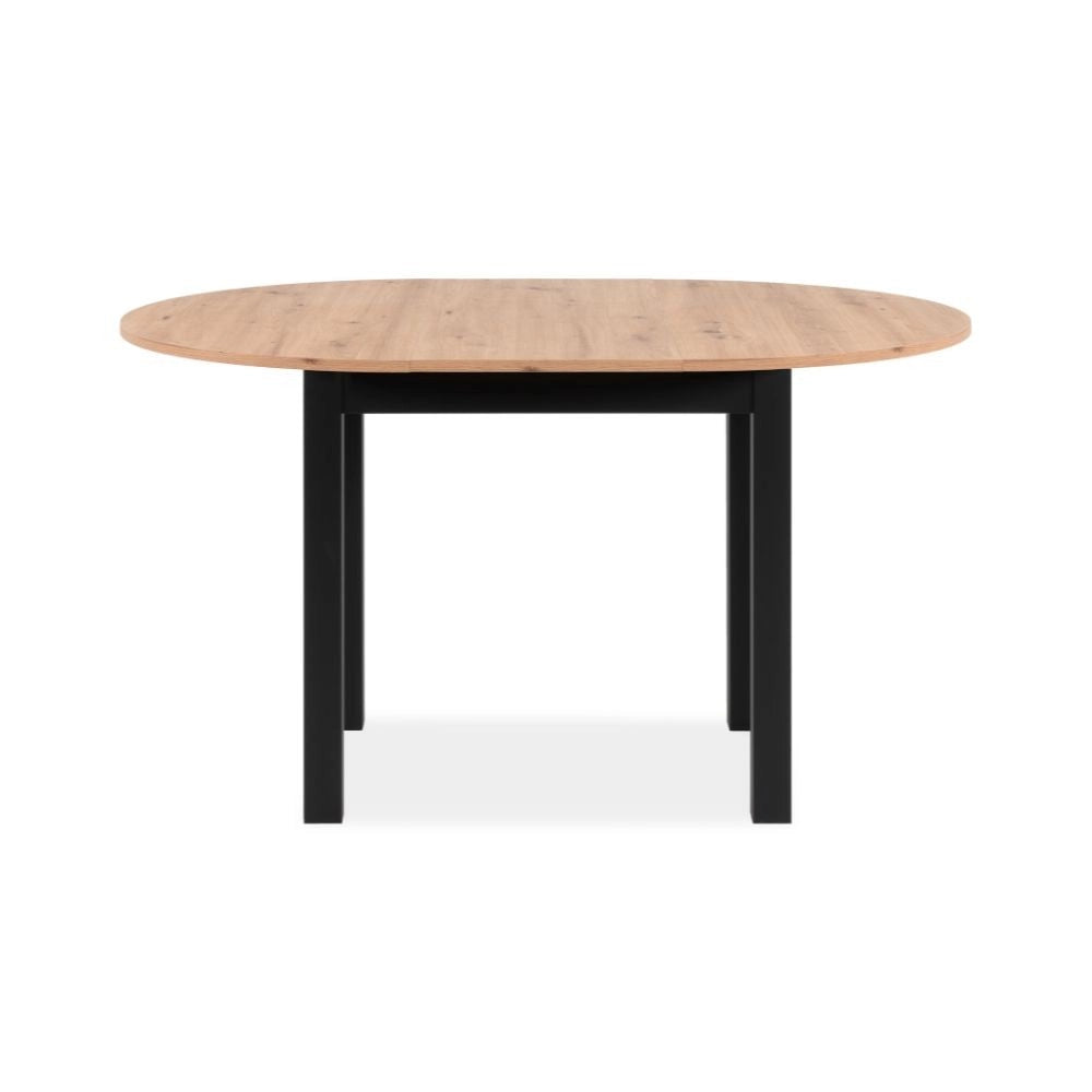 Tavolo rotondo allungabile Coburg100 100x100x76H colore quercia e nero