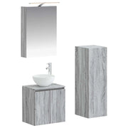 Set di mobili per il bagno 4 pcs Sonoma grigio 3407412