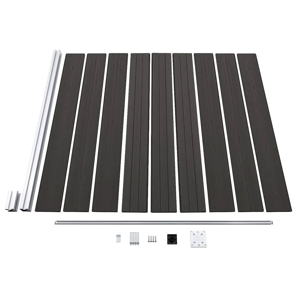 Pannello di Recinzione in WPC 175x186 cm Nero 148973