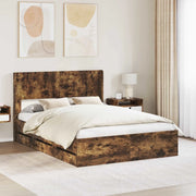 Struttura del letto con stoccaggio e testata Rovere Fumo 3414321