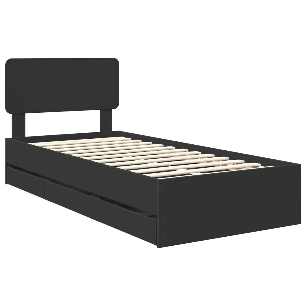 Struttura del letto Nero 90 x 190 cm Legno ingegnerizzato