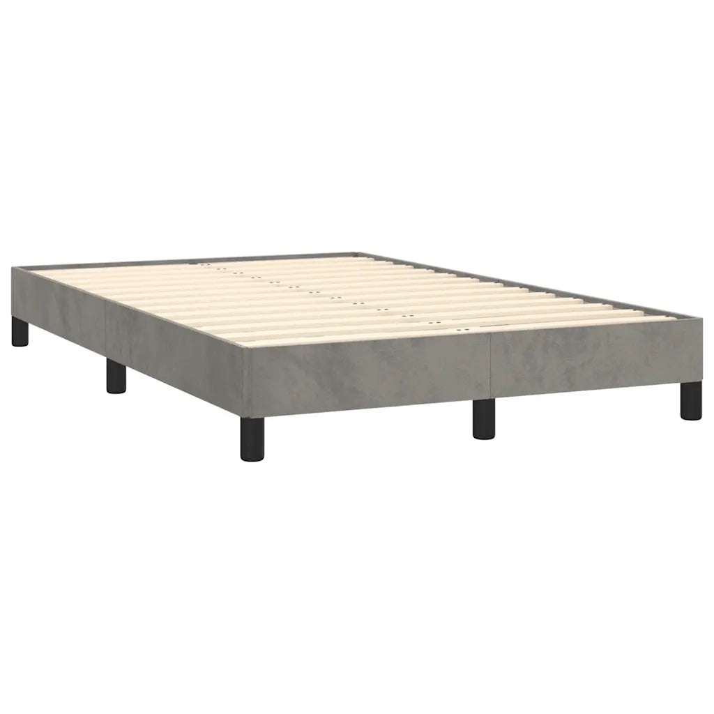Letto a Molle con Materasso e LED Grigio Chiaro 120x190 cm Velluto