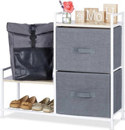 Scaffale per carico con 2 cassetti - Blocco di caricamento universale - Dimensioni HxBxD 76x84x29 cm - Metallo grigio e legno Blocco di caricamento