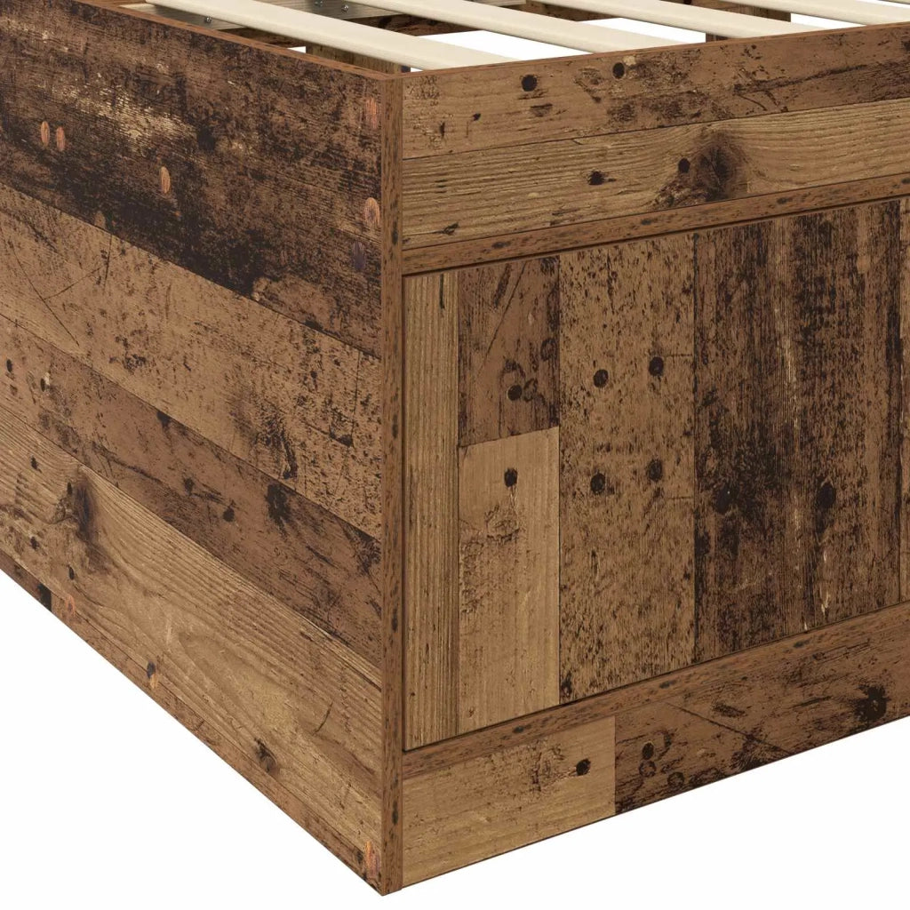 Telaio del letto con storage con porta Legno antico 80 x 200 cm 3429496