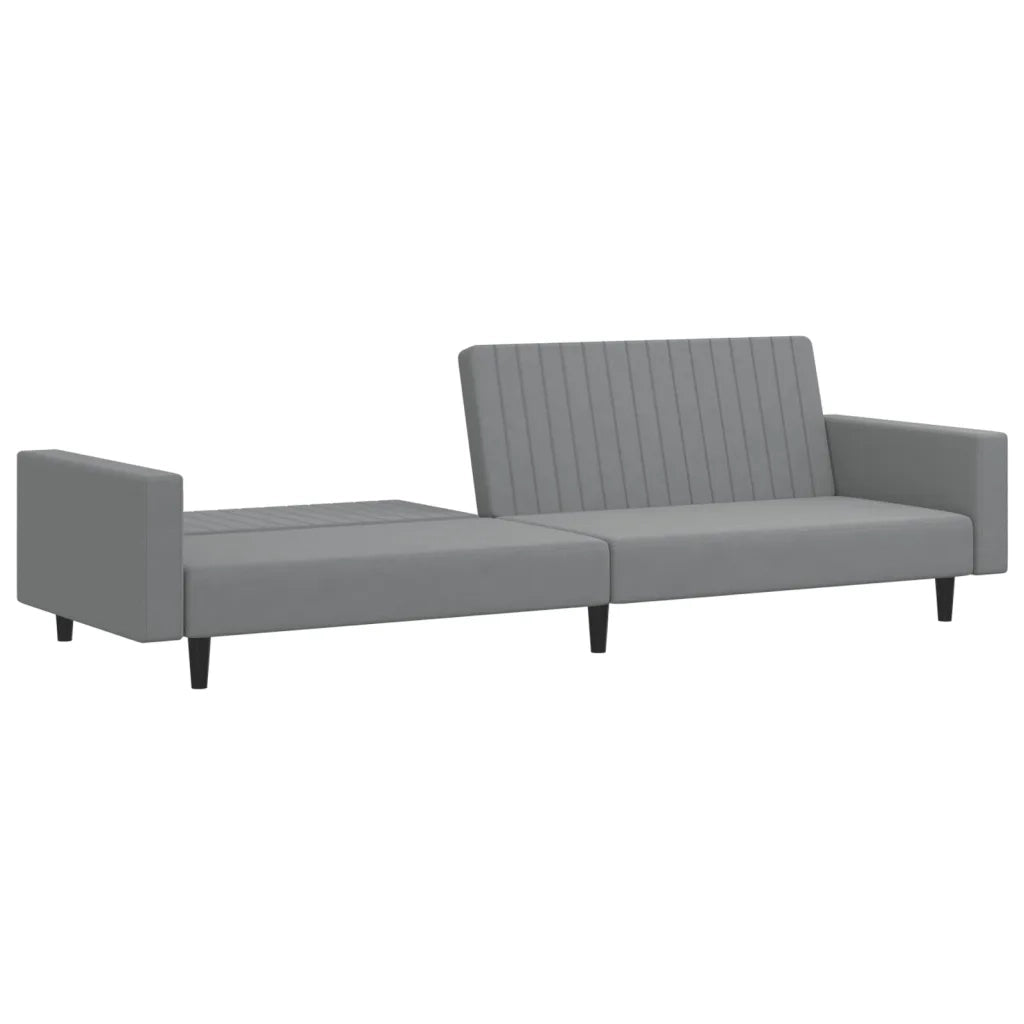 Divano Letto a 2 Posti Grigio Chiaro in Velluto 375937