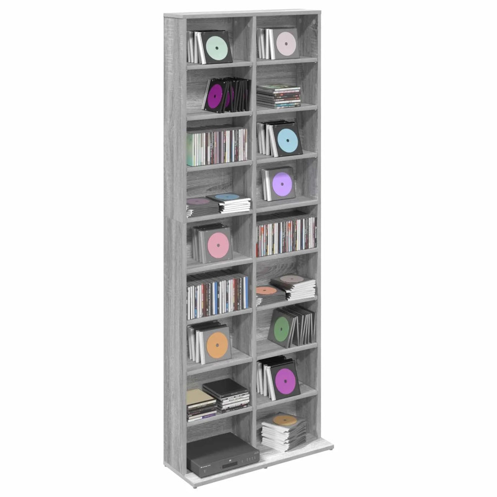 Mobile per CD Sonoma grigio 65 x 23,5 x 175 cm 8012663