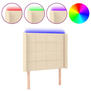 Testiera | Testata a LED crema 93x16x118/128 cm in Tessuto