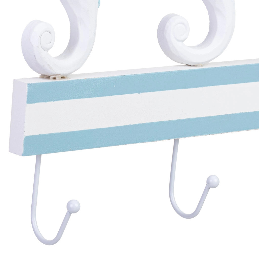 Appendiabiti parete legno 3 ganci bianco 34x5x28h cm