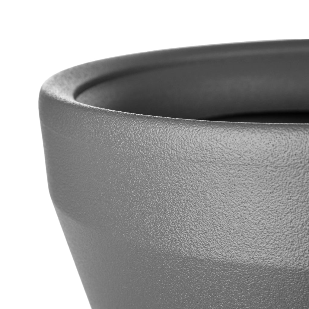 Vaso da fiori KADAX, grande, rotondo, per giardino e terrazzo, color antracite, 39 cm