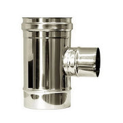 Raccordo T 90 ridotto DN 80 canna fumaria DN 100 tubo acciaio inox 316