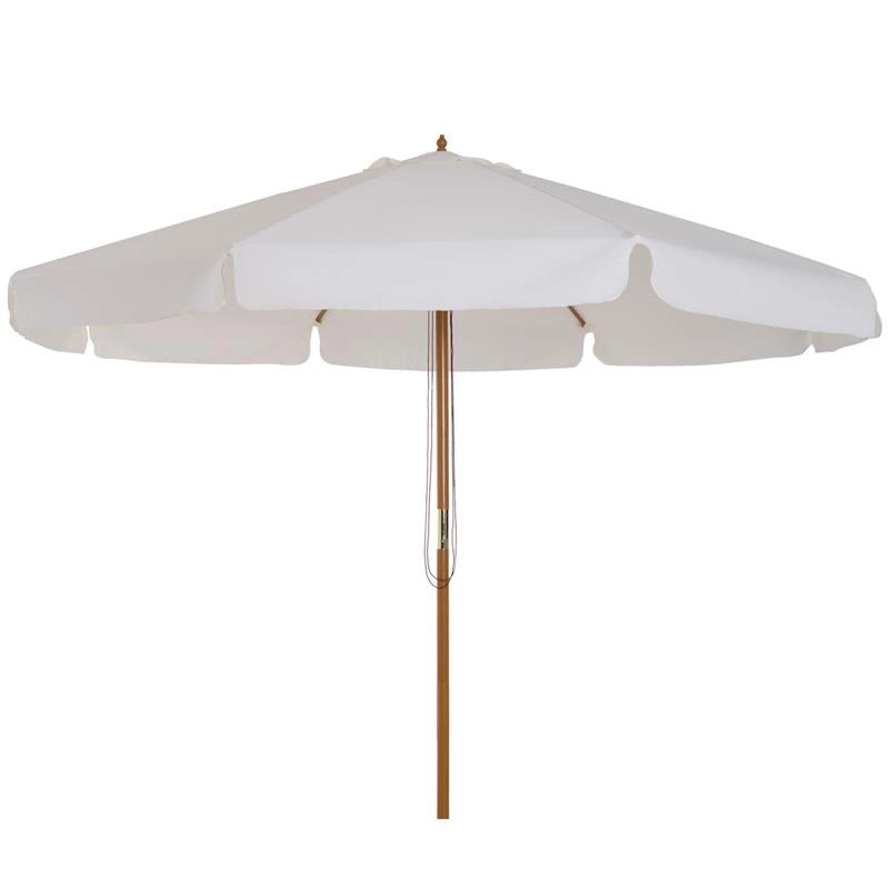 OMBRELLONE DA GIARDINO CON DOPPIO TETTUCCIO, IN LEGNO DI BAMBÙ E POLIESTERE, Ø325X250 CM, CREMA