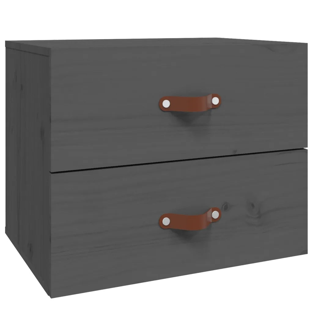 Set di 2 Comodini | Armadio da Notte | Mobiletto da notte a Muro Grigio 50x36x40 cm