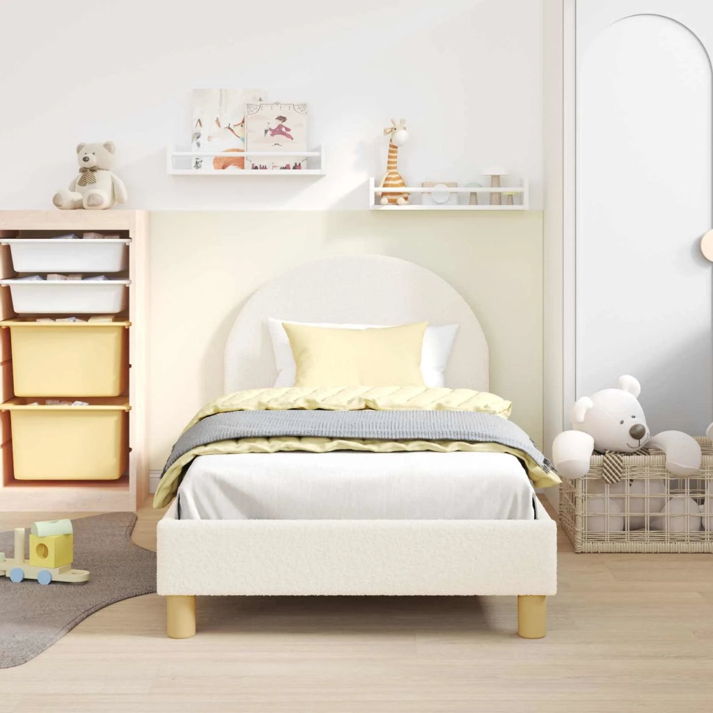 Struttura letto bambini con testata Crema 80 x 160 cm