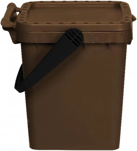 PATTUMIERA PER RACCOLTA DIFFERENZIATA 'ECOPLUS' 10 lt.- cm 24 x 25,5 x h 29,5 corpo+coperchio marrone  - ECOPLAST
