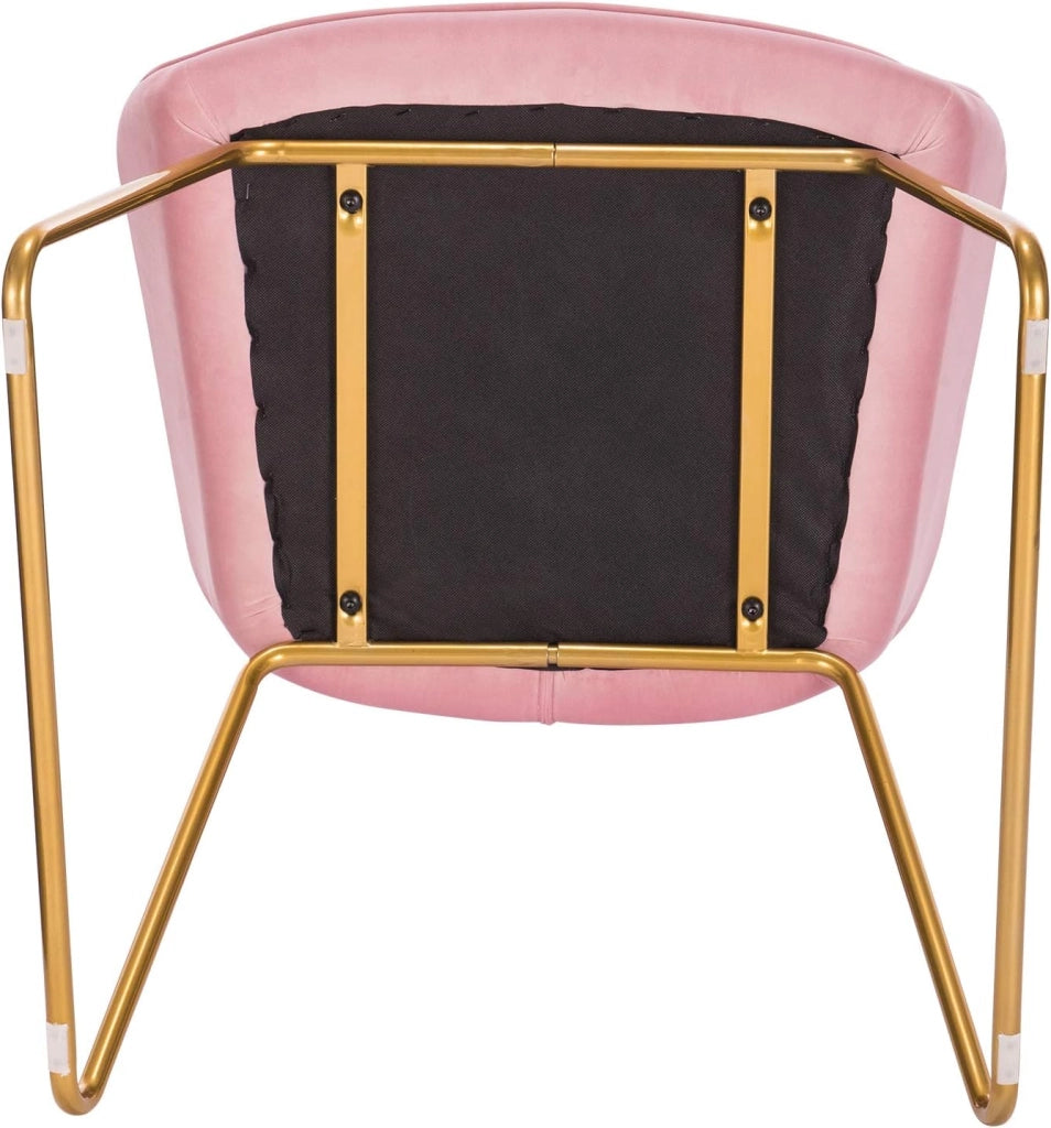 1x sedie sala da pranzo sedie cucina moderne poltroncina salotto Adatte per Sala da Pranzo, Soggiorno, Camera da Letto Estetica in Tessuto di velluto Metallo dorato Rosa BH246rs-1