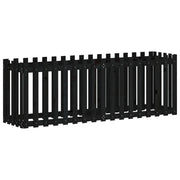 Fioriera | Cassetta per fiori | Vaso Giardino a Recinzione Nera 200x50x70cm Massello Pino