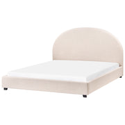 Letto ad acqua dal design minimalista e retrò in tessuto di poliestere beige chiaro 160 x 200 cm