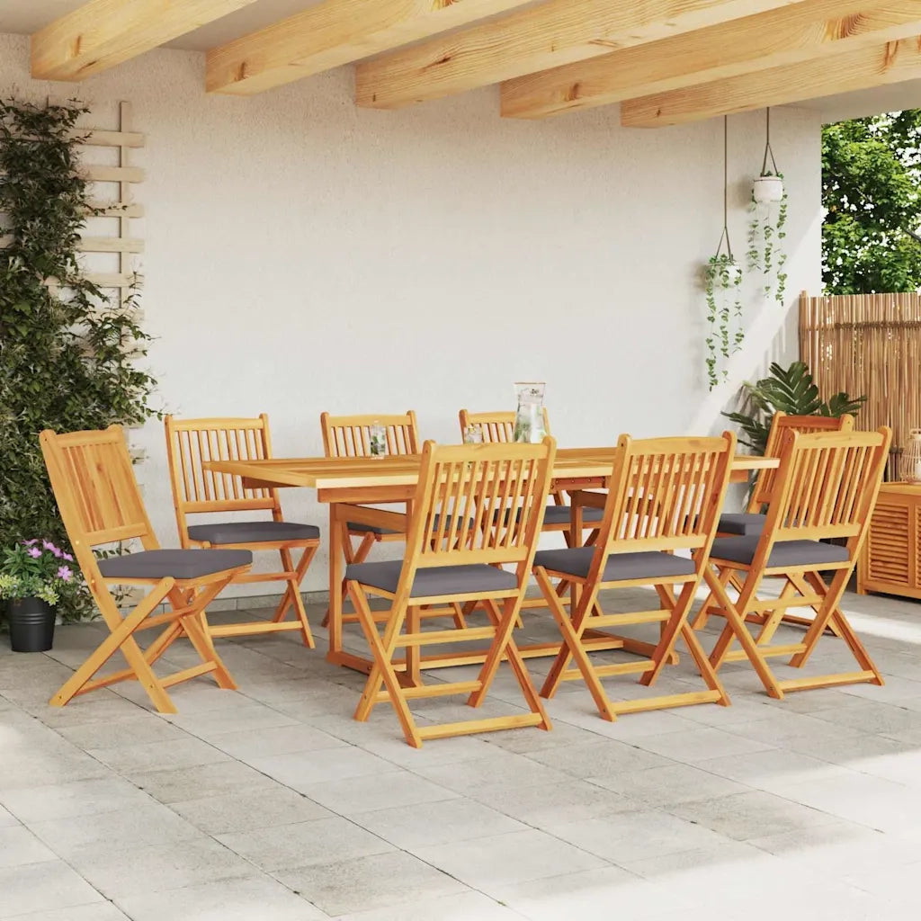 Sedia pieghevole con cuscino 8 pcs Grigio 49 x 57.5 x 92cm 3329130